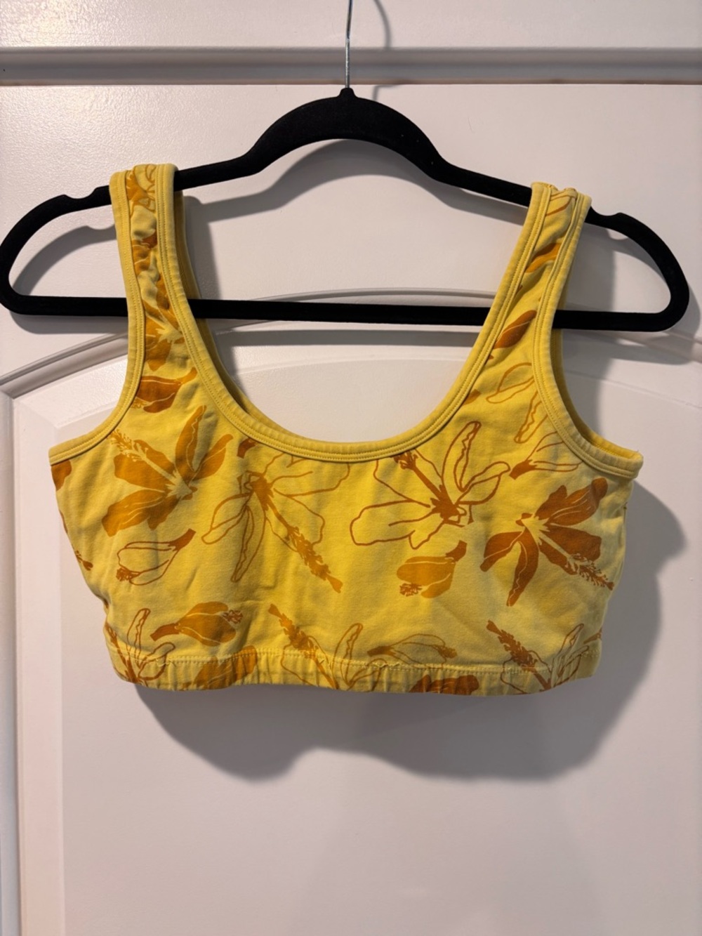 Yellow Floral Scoop Neck Bralette
